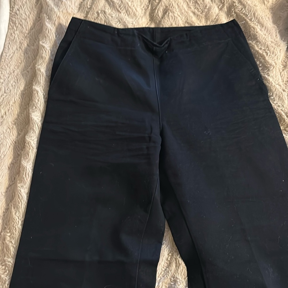 Navy blue lacoste straight leg pant zipper on the side